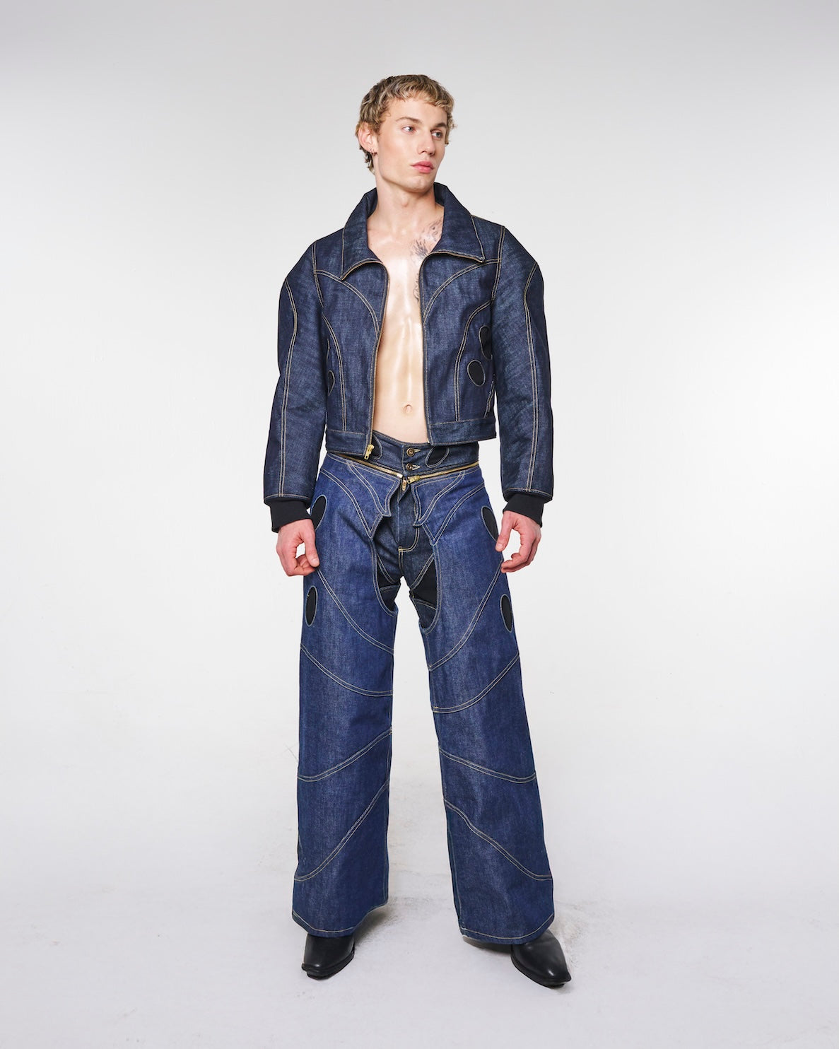 PANELED DENIM JACKET