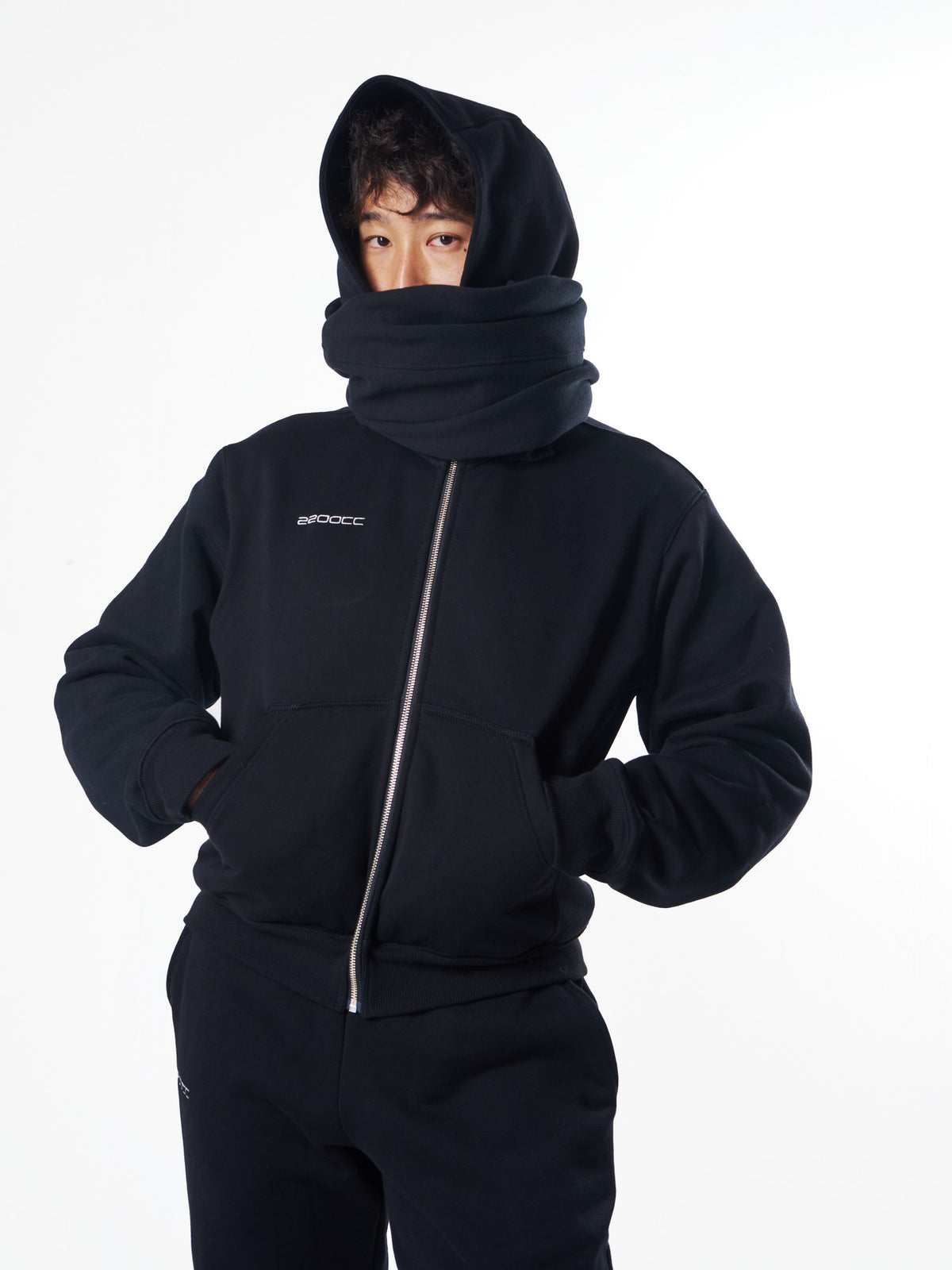 2200CC Double Zip Up - hood up